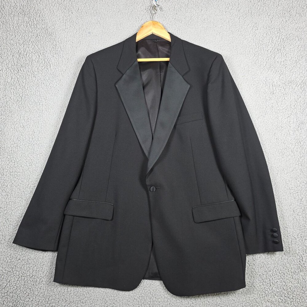 Givenchy Tuxedo Mens Size 44R Black 1 Button Formal Regular Fit Wedding Black
